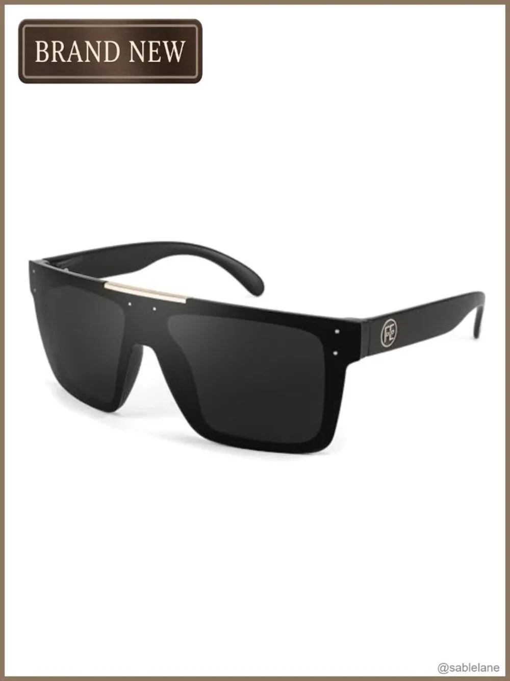 Polarized Sunglasses for Men Oversized Square Flat Top UV400 Protection Shield